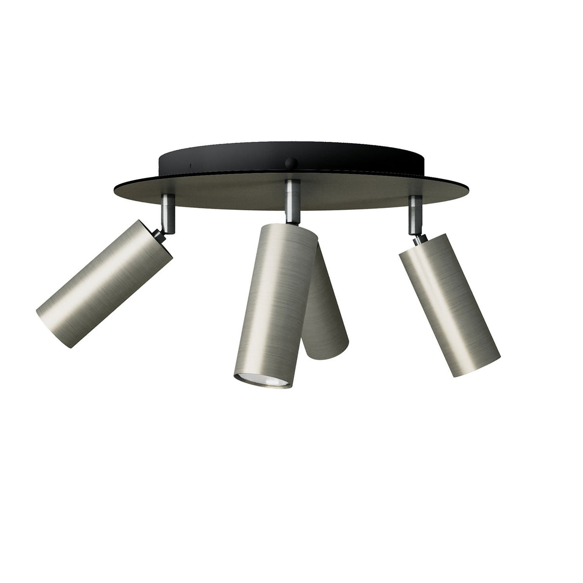 Lampada a 4 faretti con paralume Tub-E14 e Rose-One XXL rotondo - Titanio satinato