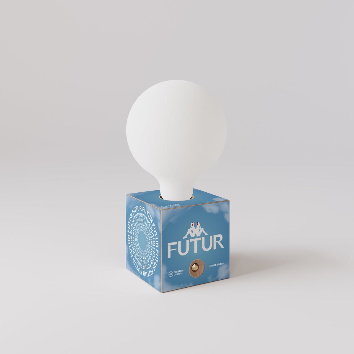 Lampada a batteria Cabless03 "Futur" con lampadina globo effetto porcellana - Futur Festival