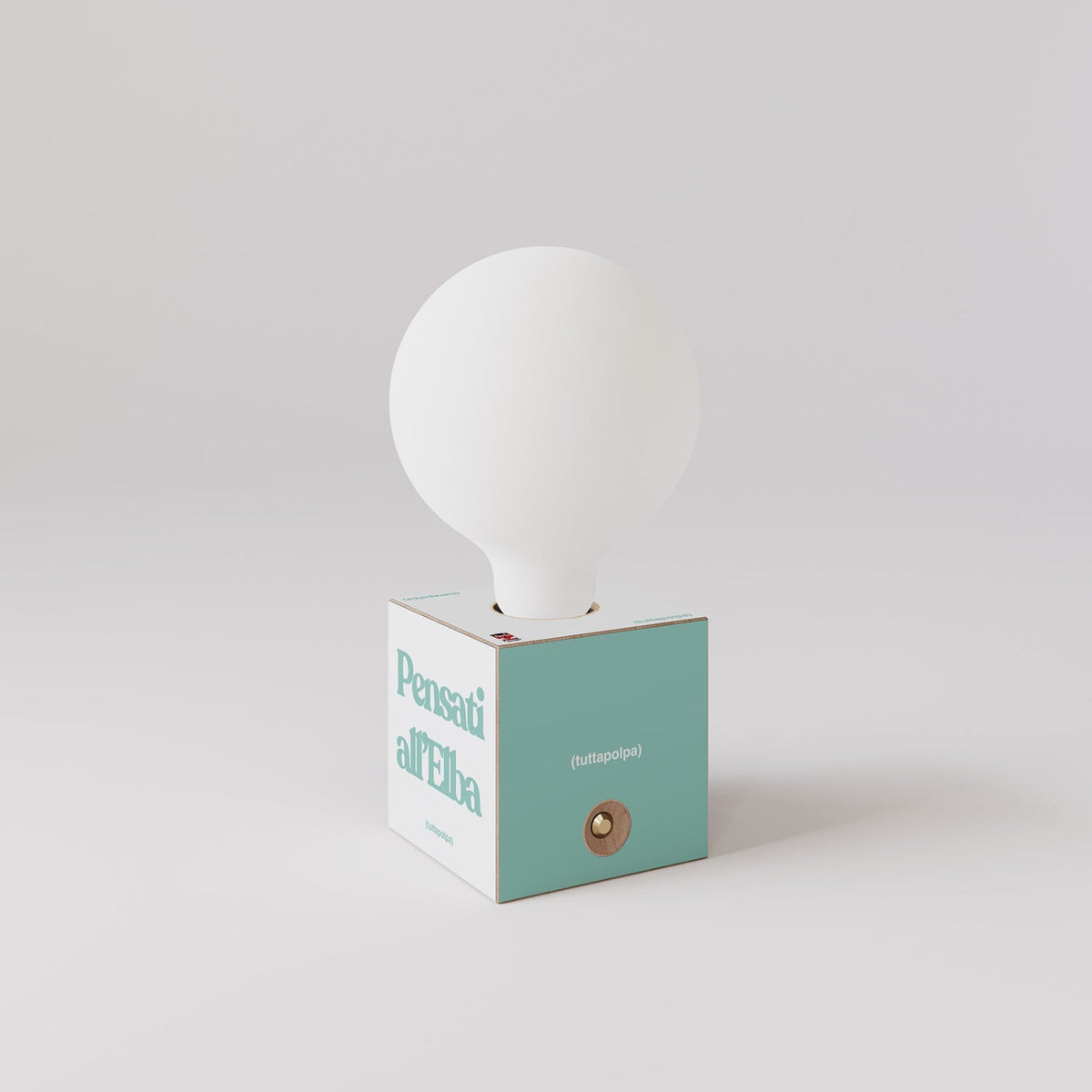 Lampada a batteria Cabless03 "Pensati all’Elba" con lampadina globo effetto porcellana - Tuttapolpa