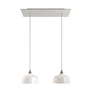 Lampada a sospensione a 2 cadute con XXL Rose-One rettangolare 675 mm con paralume Coppa - Bianco opaco