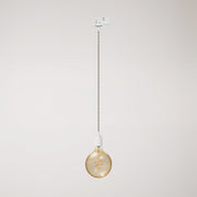 Lampada a sospensione classica per binari con finiture in porcellana - Bianco