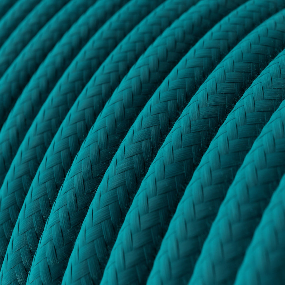 Lampada a sospensione colorata in silicone con cavo tessile - Petrolio