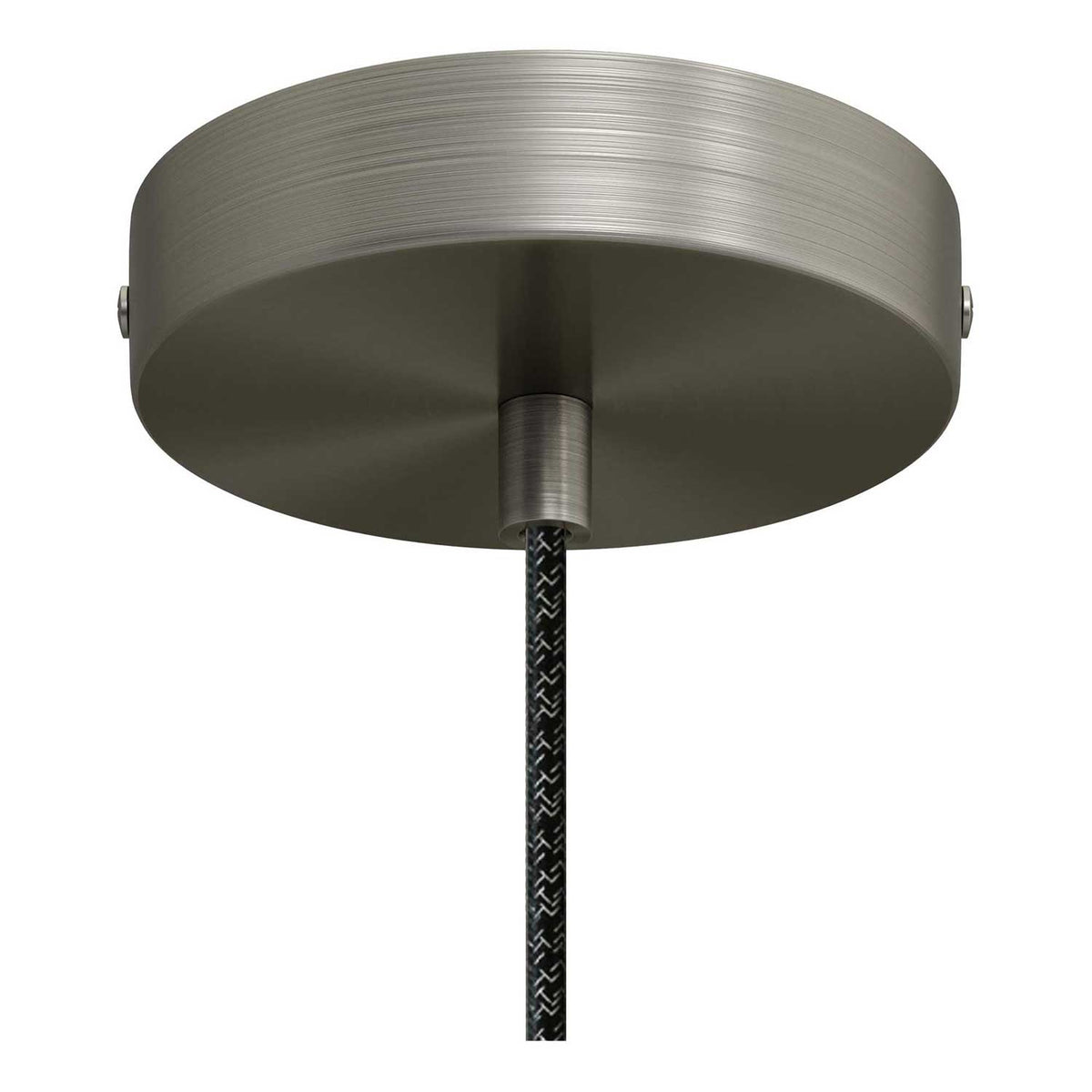 Lampada a sospensione completa di cavo tessile e paralume Campana XL in ceramica - Effetto cemento