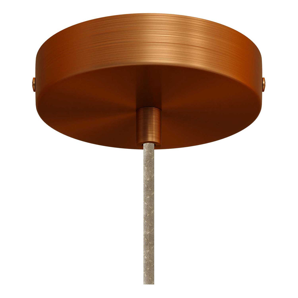 Lampada a sospensione completa di cavo tessile e paralume Campana XL in ceramica - Effetto corten