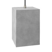 Lampada a sospensione completa di cavo tessile, paralume Cubo in cemento e finiture in metallo - Cemento chiaro