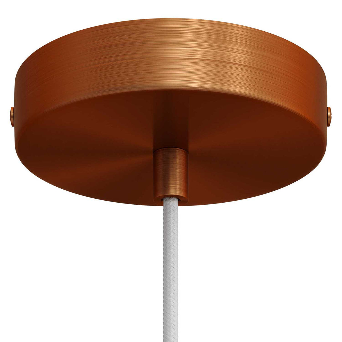 Lampada a sospensione completa di cavo tessile, paralume Tub-E14 e finiture in metallo - Rame satinato