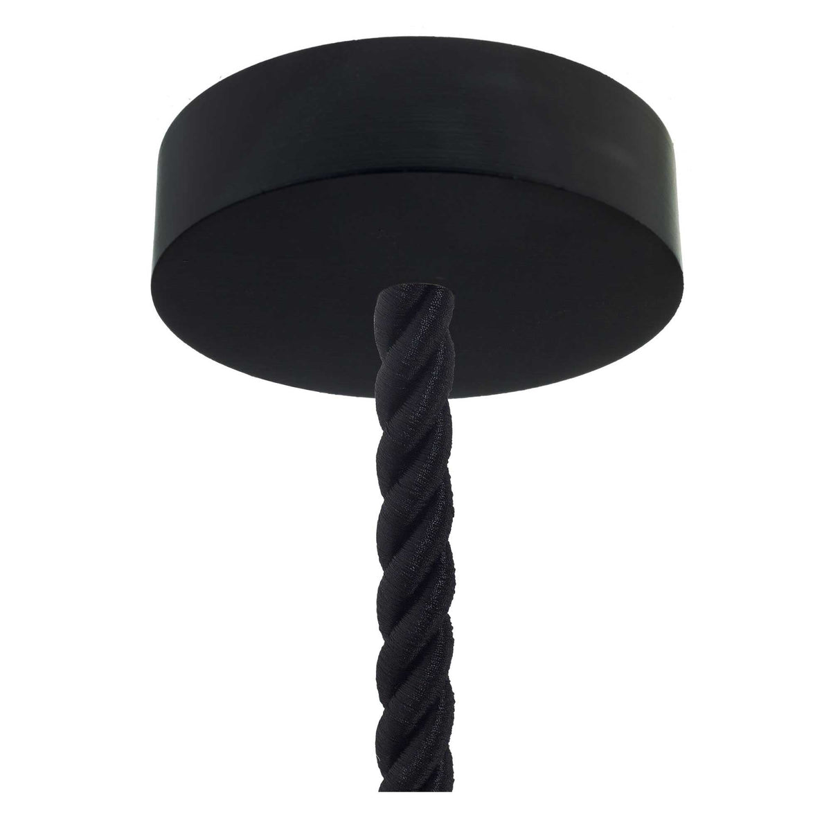 Lampada a sospensione completa di cordone nautico XL 16 mm con finiture in legno verniciato - Nero