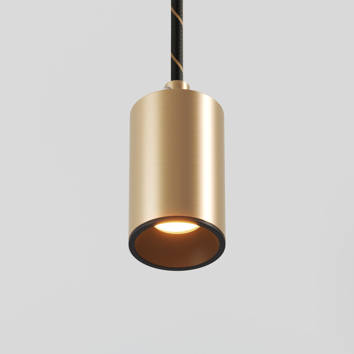 Lampada a sospensione con faretto GU10 Bispot per sistema a binario - Bronzo satinato / Nero Si Stucchi