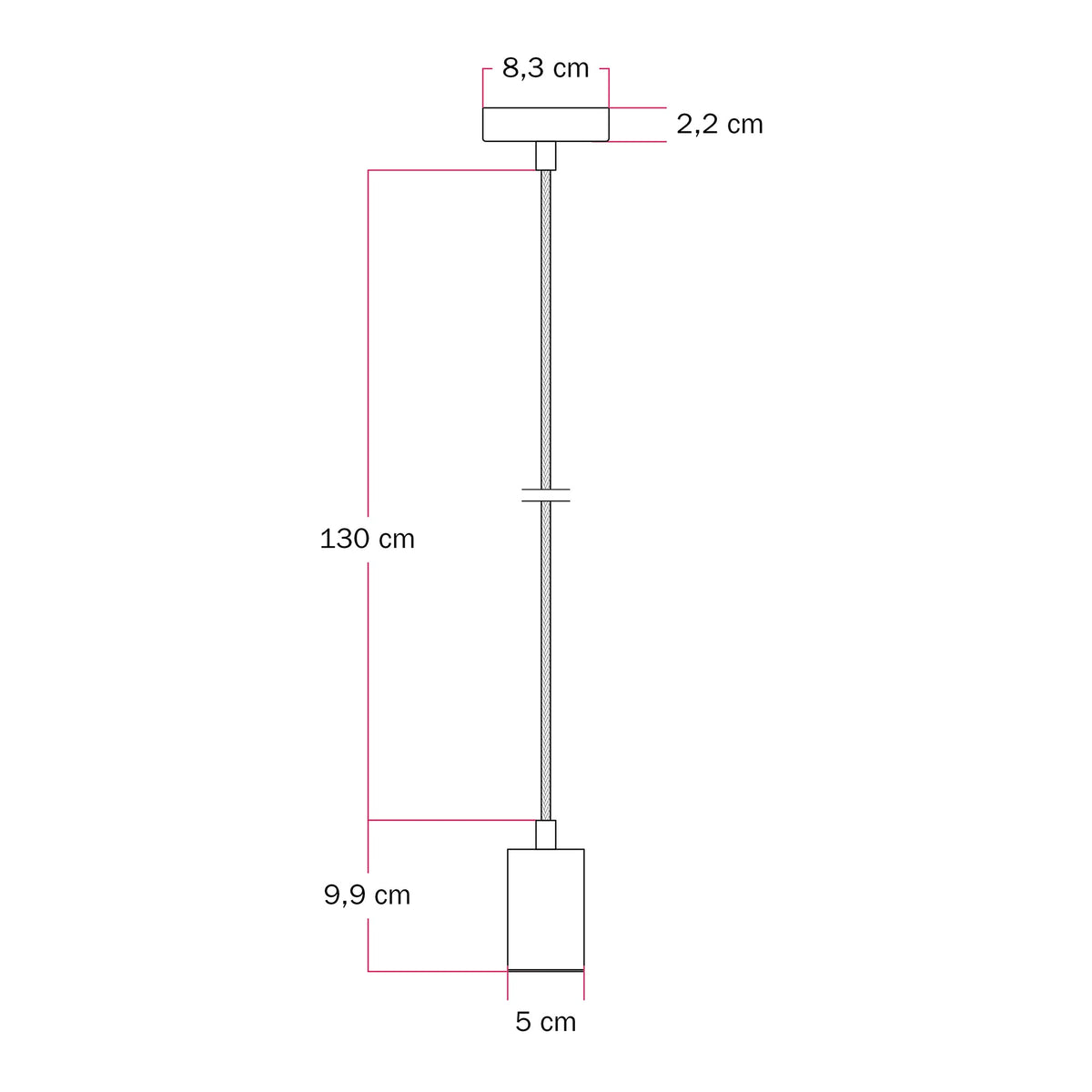 Lampada a sospensione con faretto GU10 Bispot - Rame satinato