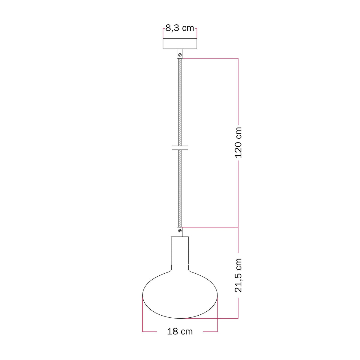 Lampada a sospensione con lampadina LED Ellipse effetto porcellana - Bianco Opaco