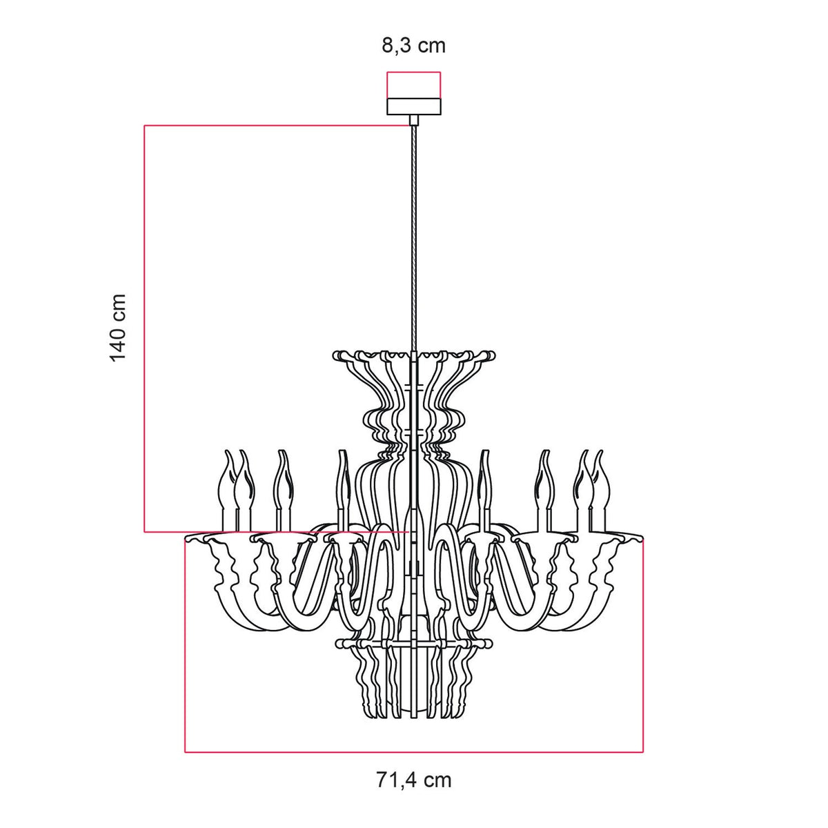 Lampada a sospensione con paralume classico SHHANDELIER in materiale fonoassorbente - Bianco melange