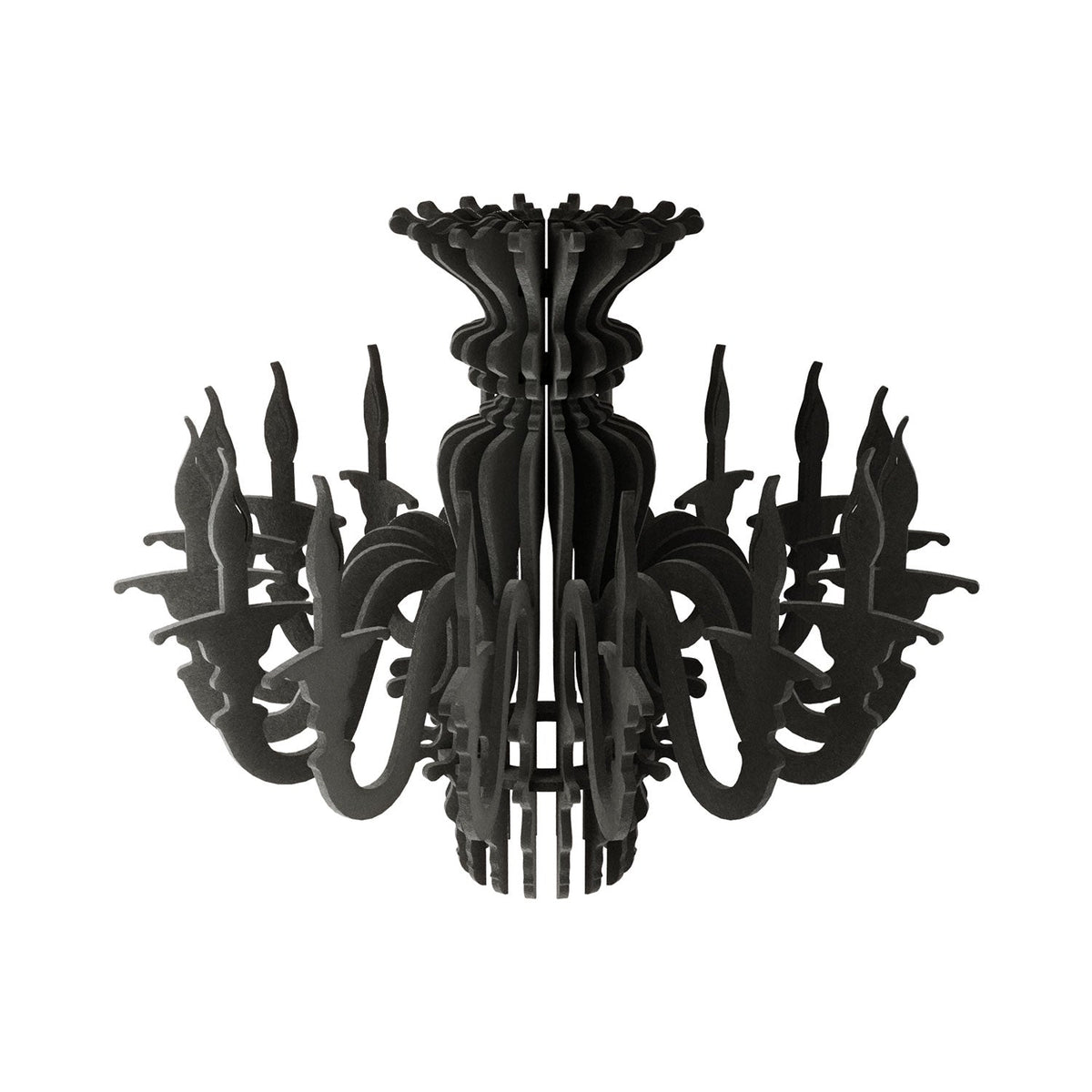 Lampada a sospensione con paralume classico SHHANDELIER in materiale fonoassorbente - Nero melange