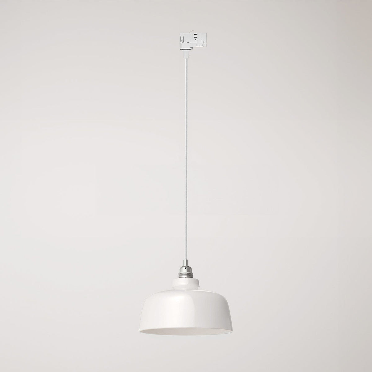 Lampada a sospensione con paralume Coppa e adattatore per binario - Bianco lucido