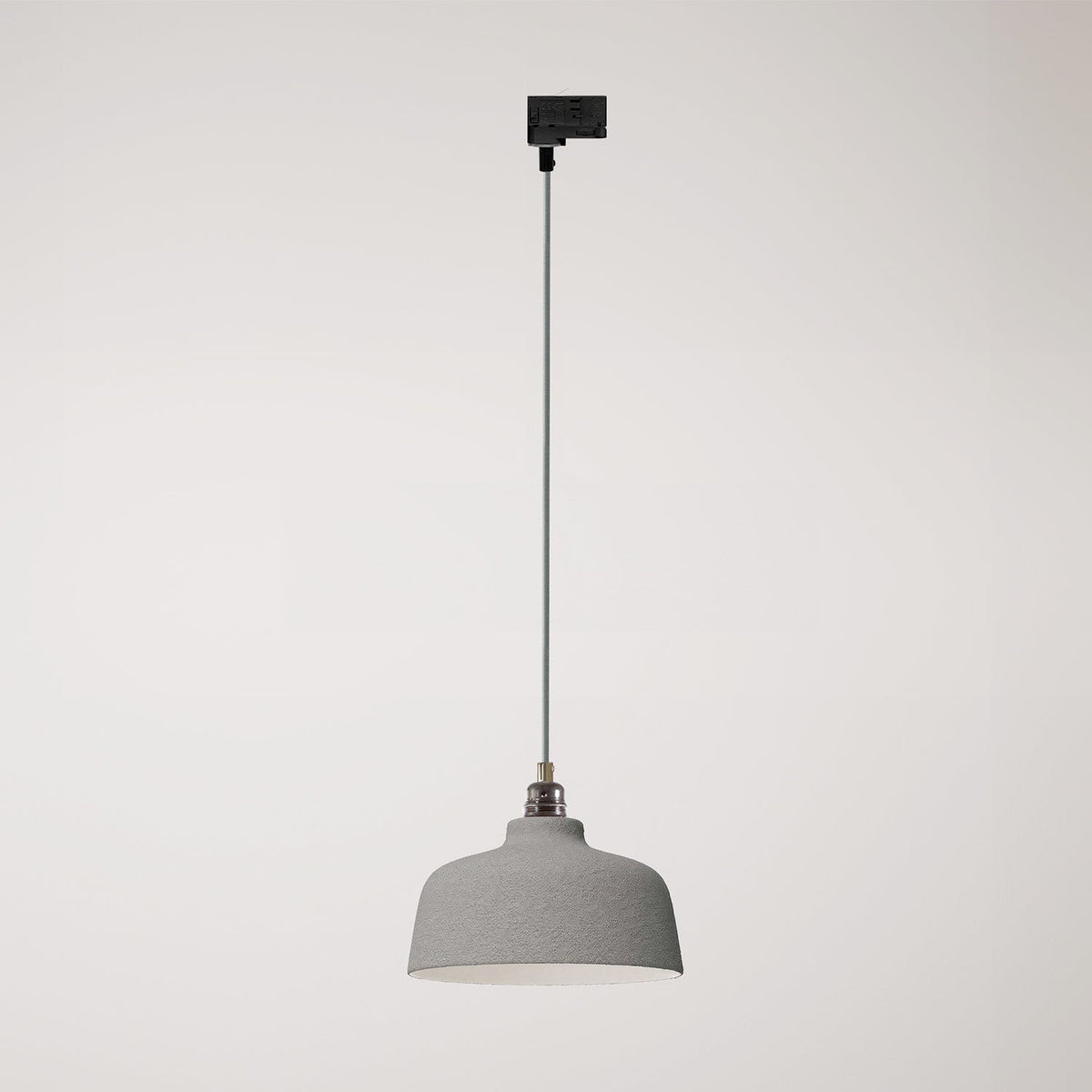 Lampada a sospensione con paralume Coppa e adattatore per binario - Effetto cemento