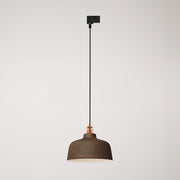 Lampada a sospensione con paralume Coppa e adattatore per binario - Effetto corten
