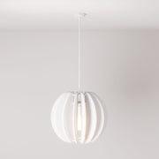 Lampada a sospensione con paralume ellittico LAMPSHHADE in materiale fonoassorbente - Bianco melange