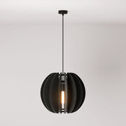 Lampada a sospensione con paralume ellittico LAMPSHHADE in materiale fonoassorbente - Nero melange