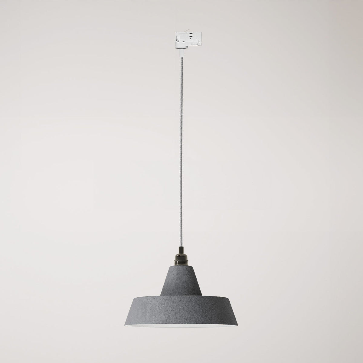 Lampada a sospensione con paralume in ceramica Industriale a binario - Effetto cemento