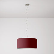 Lampada a sospensione con paralume in tessuto Cilindro Large - Made in Italy - Arenal Bordeaux No