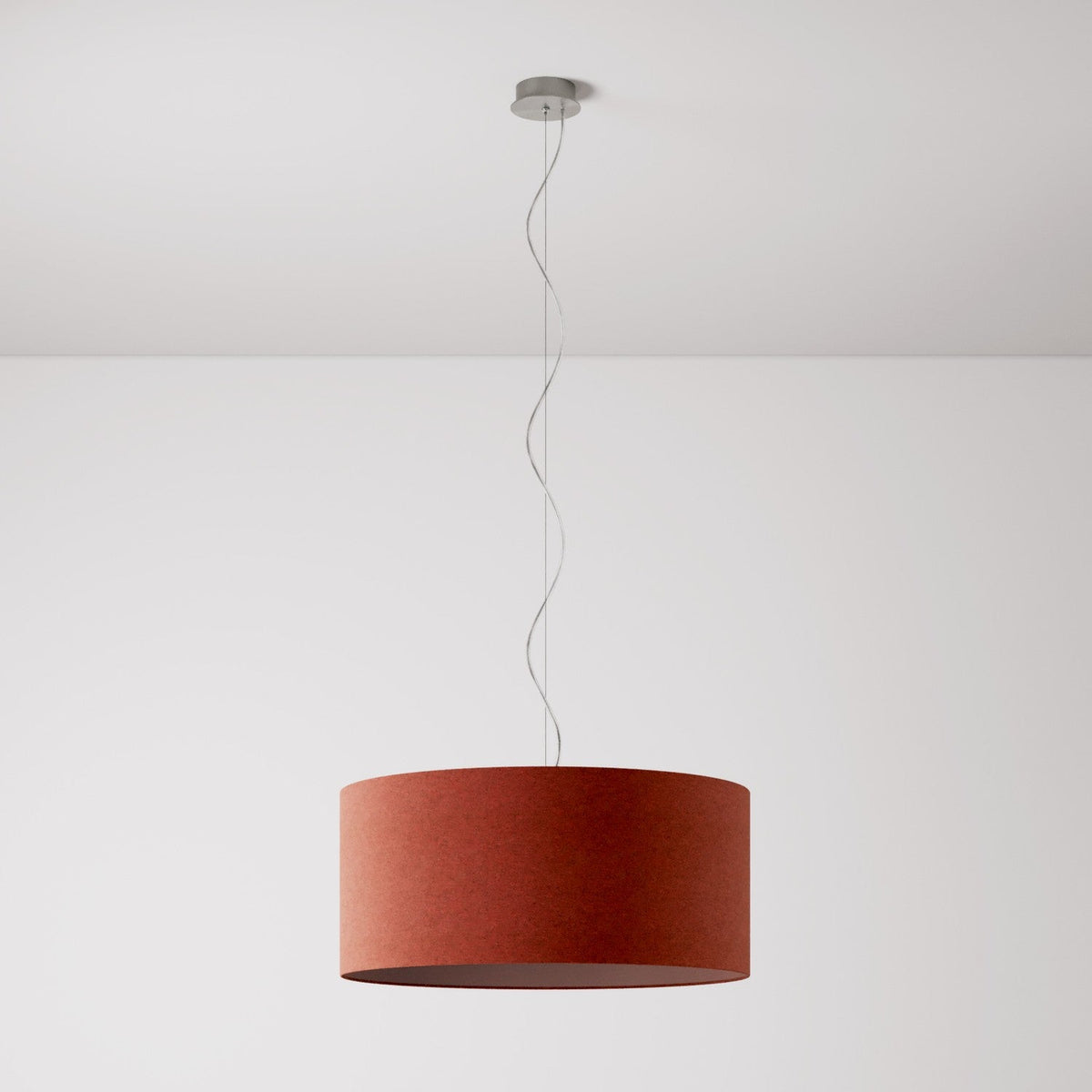 Lampada a sospensione con paralume in tessuto Cilindro Large - Made in Italy - Lana Aragosta No