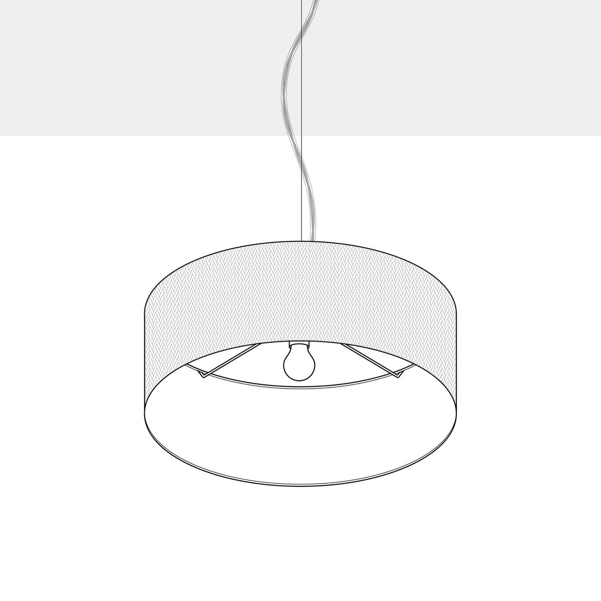 Lampada a sospensione con paralume in tessuto Cilindro Medium - Made in Italy - Juta Naturale No