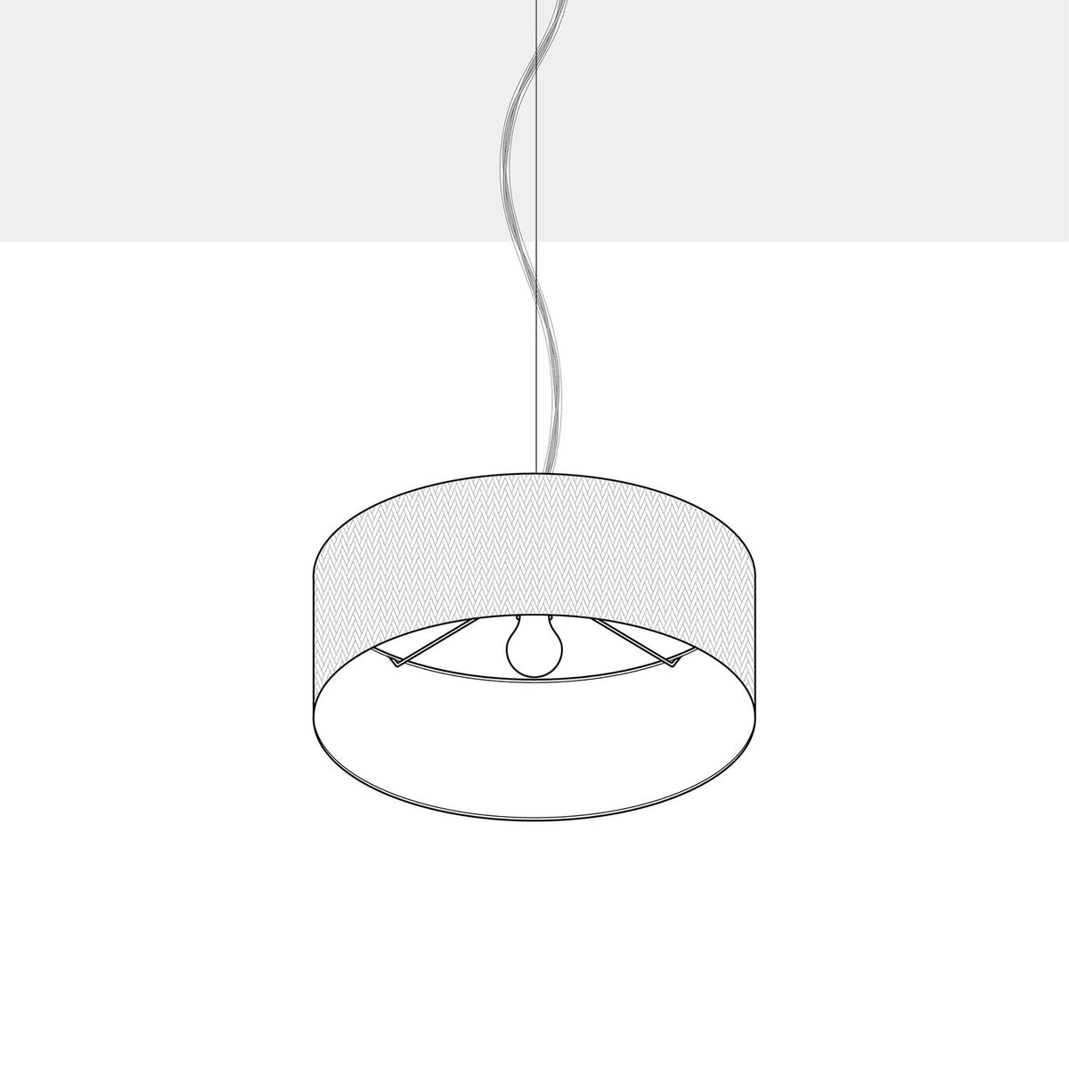 Lampada a sospensione con paralume in tessuto Cilindro Small - Made in Italy - Juta Naturale No