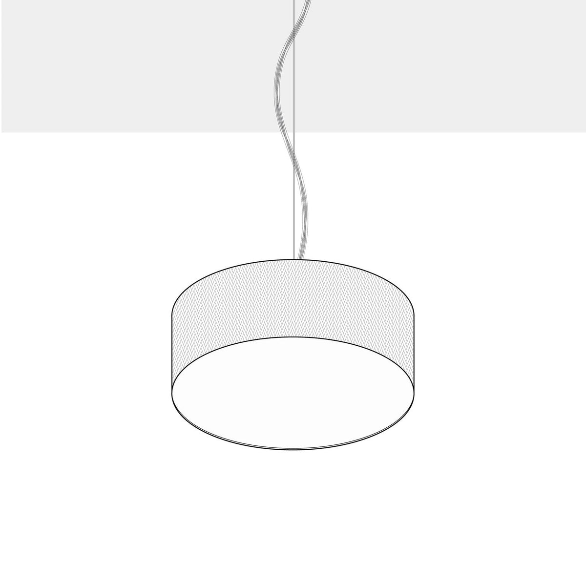 Lampada a sospensione con paralume in tessuto Cilindro Small - Made in Italy - Lana Senape Si