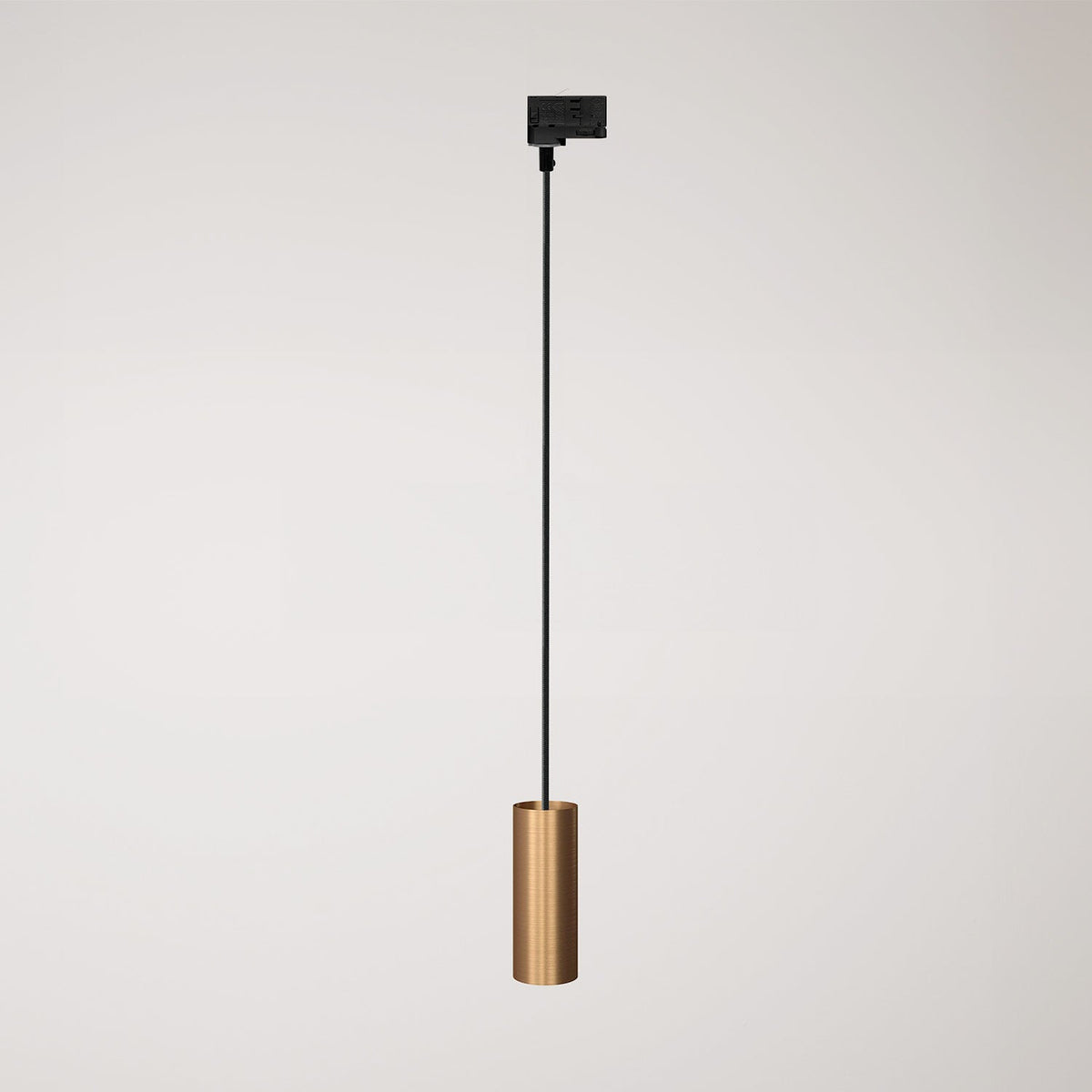 Lampada a sospensione con paralume Tub-E14 per binari - Bronzo satinato
