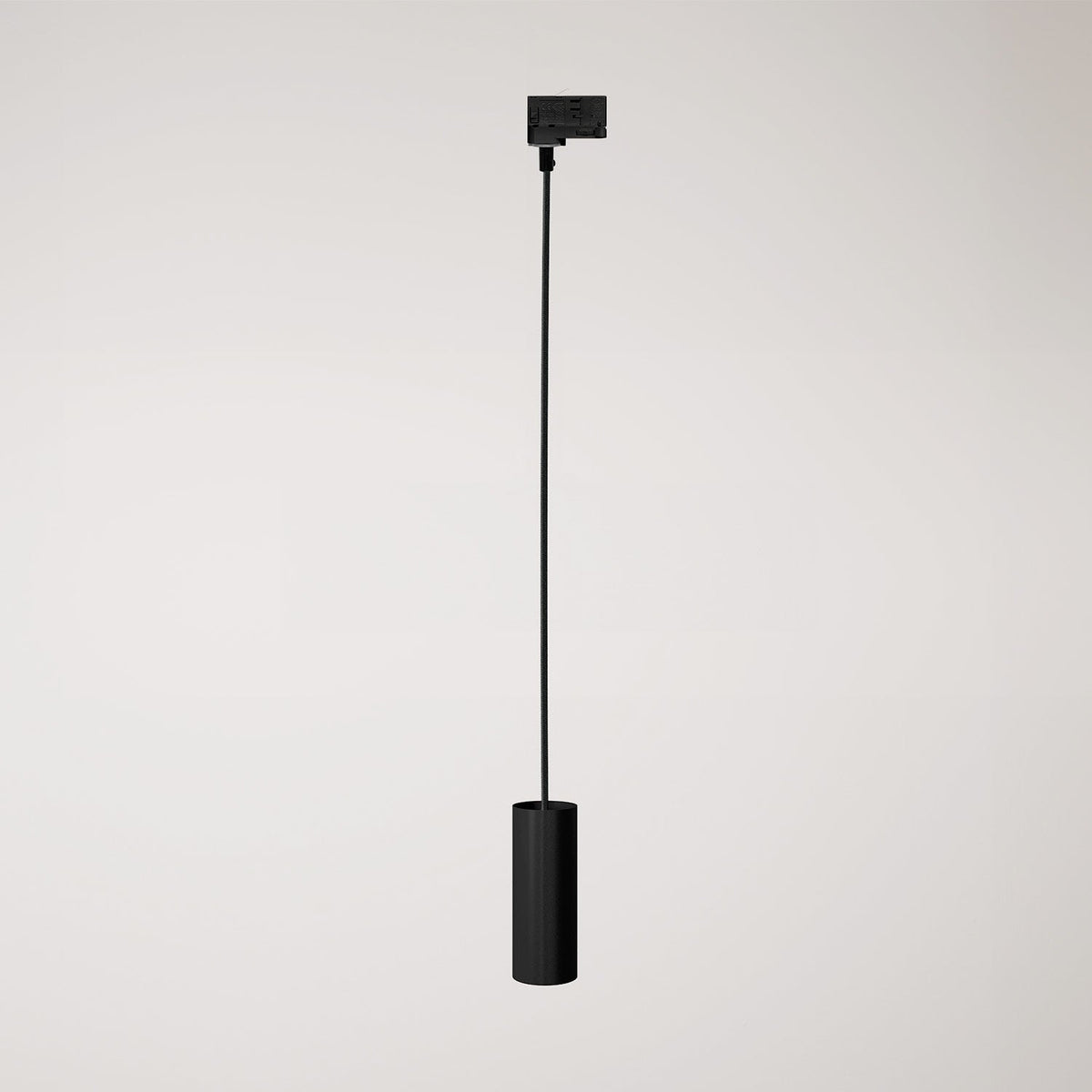 Lampada a sospensione con paralume Tub-E14 per binari - Nero