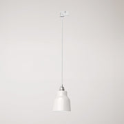 Lampada a sospensione con paralume Vaso e adattatore per binari - Bianco lucido