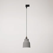 Lampada a sospensione con paralume Vaso e adattatore per binari - Effetto cemento