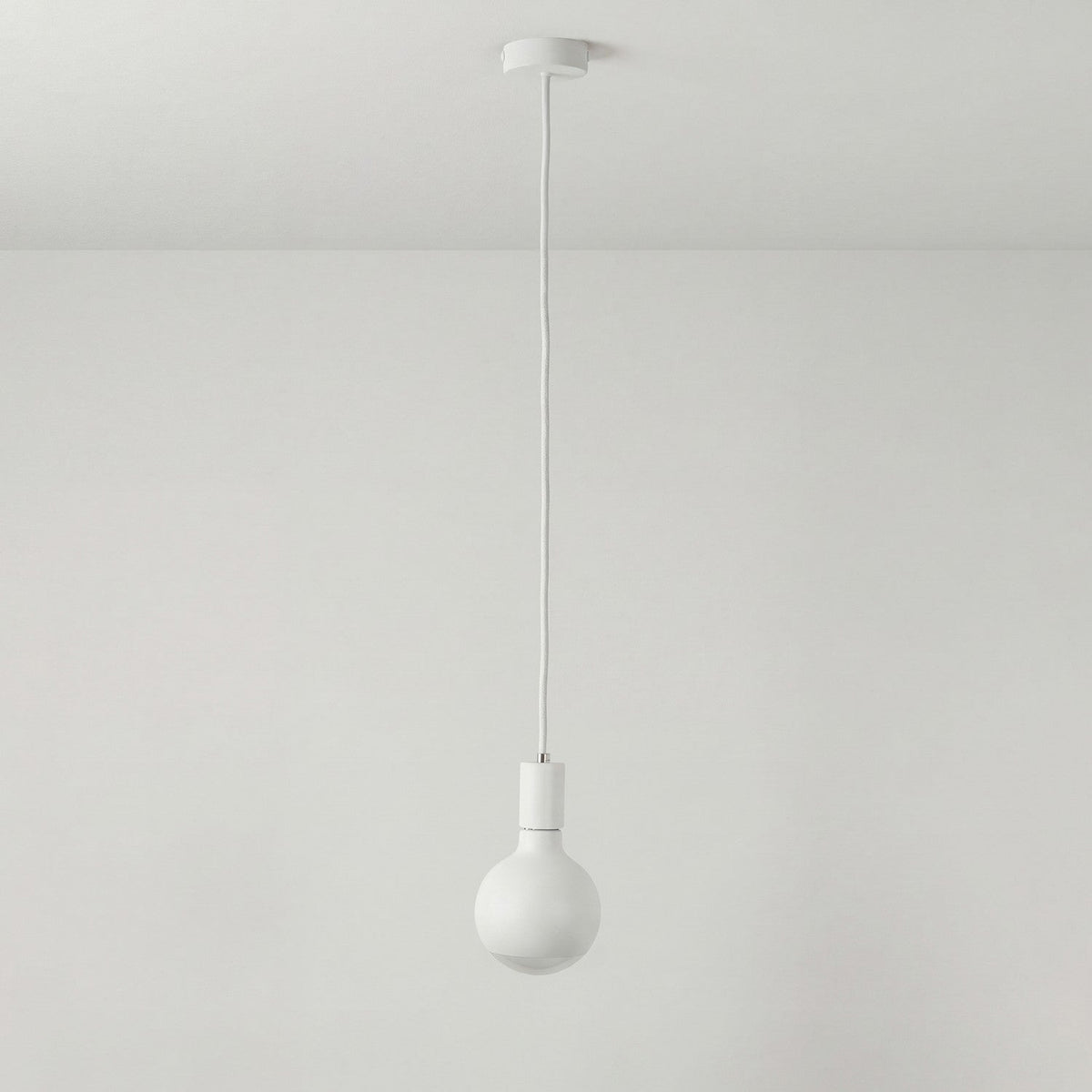Lampada a sospensione Filotto Metallico con lampadina Lucia - Bianco