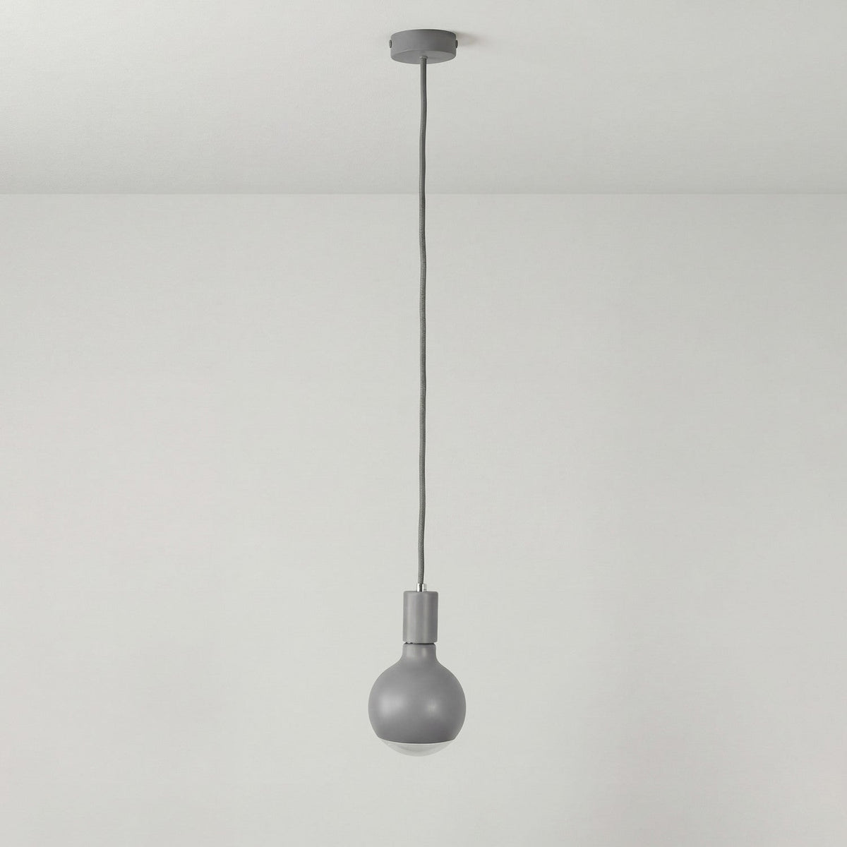 Lampada a sospensione Filotto Metallico con lampadina Lucia - Grigio