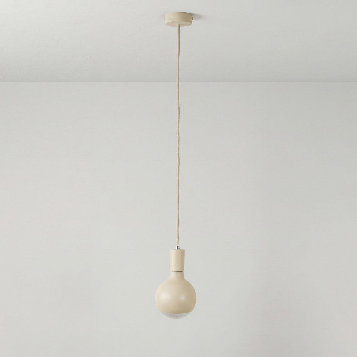 Lampada a sospensione Filotto Metallico con lampadina Lucia - Panna