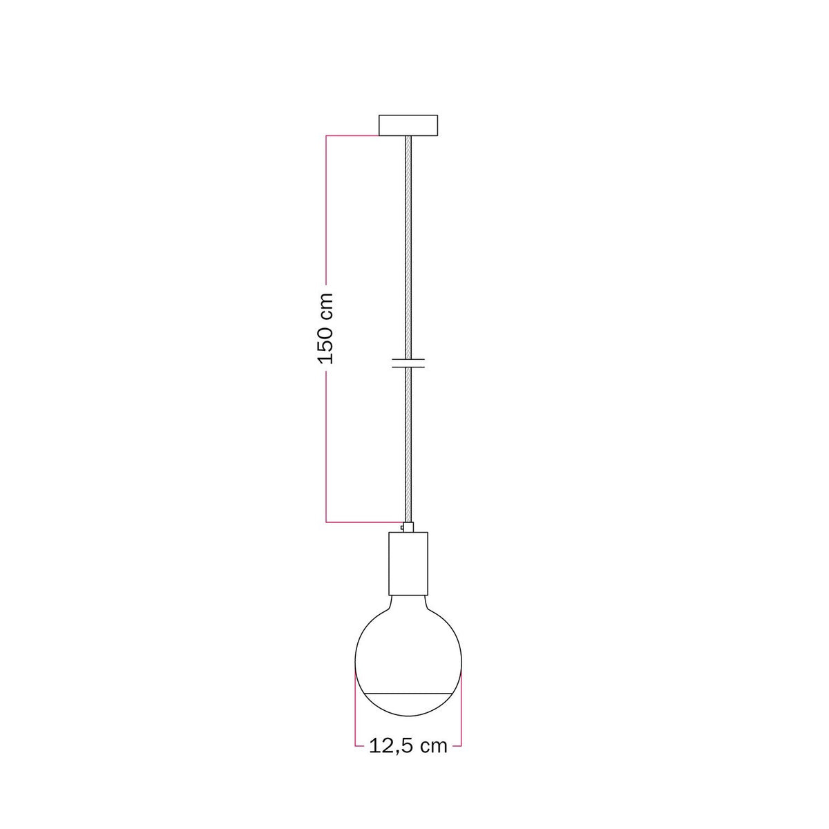 Lampada a sospensione Filotto Metallico con lampadina Lucia - Panna