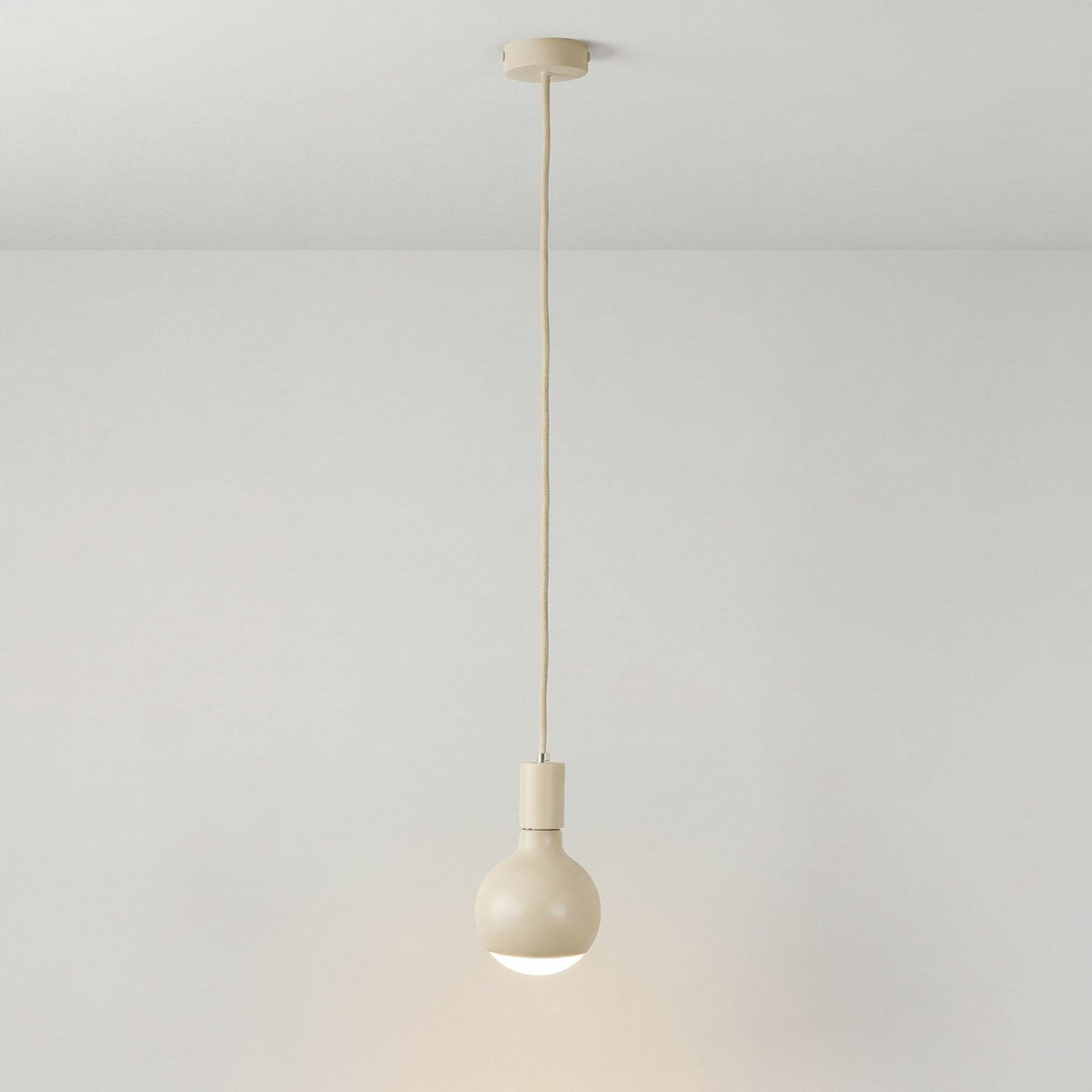 Lampada a sospensione Filotto Metallico con lampadina Lucia - Panna