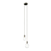 Lampada a sospensione multipla a 2 cadute con finiture in metallo - Titanio satinato