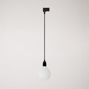 Lampada a sospensione per binari con finiture in porcellana colorata - Nero
