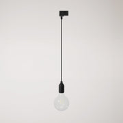 Lampada a sospensione per binario in silicone con cavo tessile - Nero