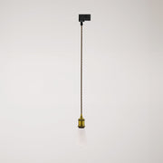 Lampada a sospensione vintage per binari con cavo trecciato - Bronzo satinato