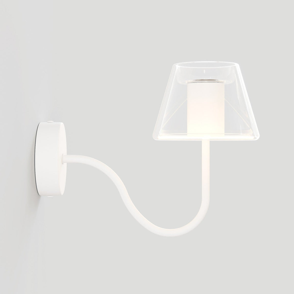 Lampada da parete Fermaluce G07 con estensione a S - Bianco Opaco