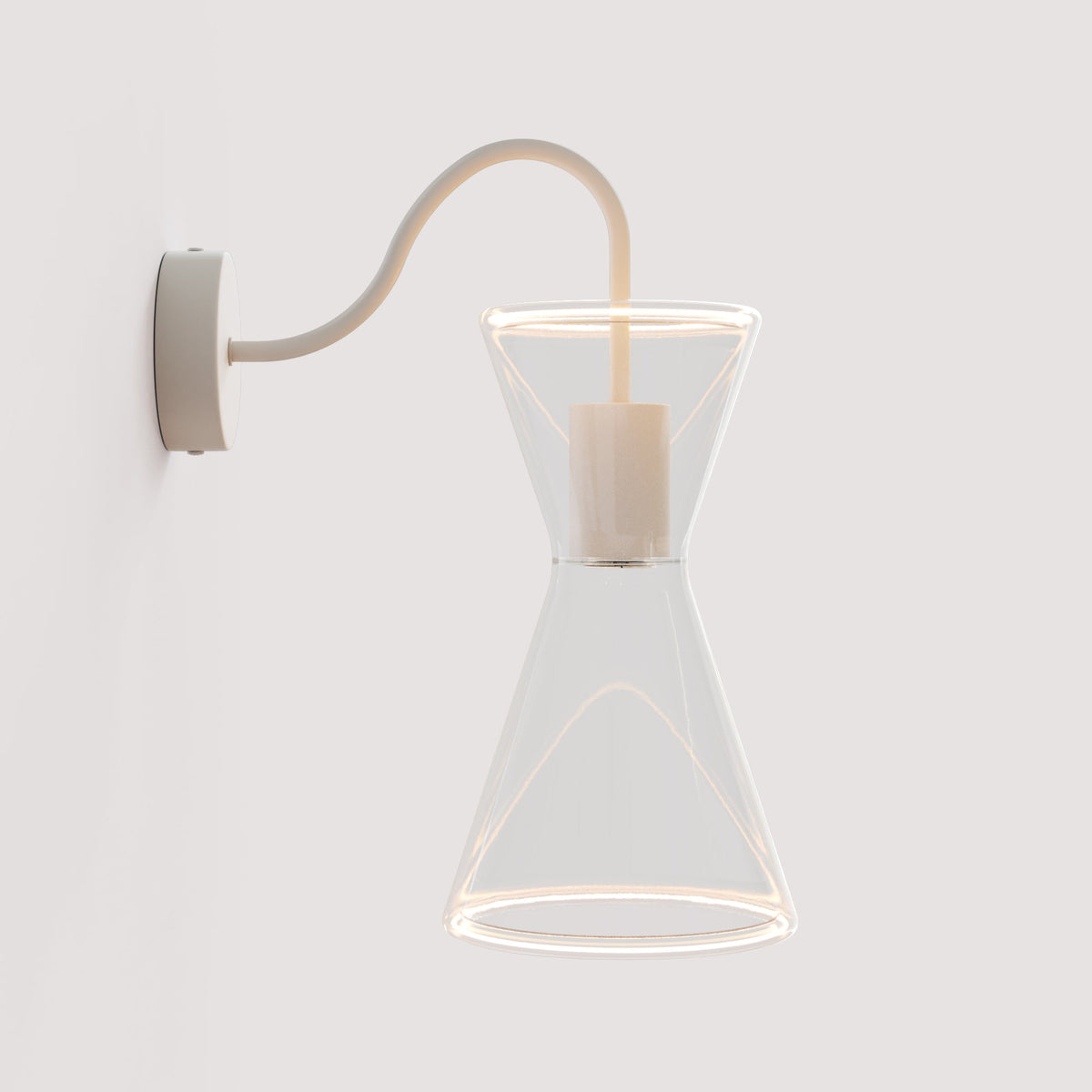 Lampada da parete Ghost Doppio cono con estensione a S - Bianco opaco