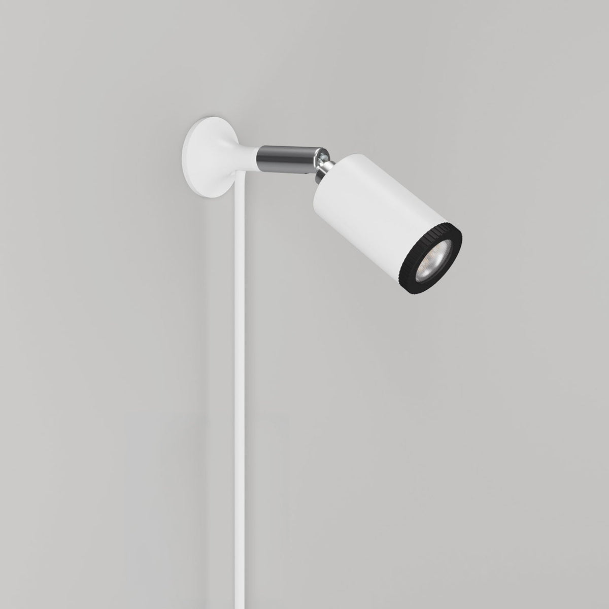 Lampada da parete MAG-Y con snodo e luce spot - Bianco opaco