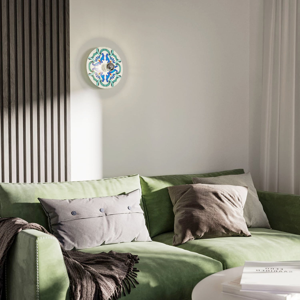 Lampada da parete o soffitto Bianca con paralume a effetto maiolica - Waterproof IP44 - IO