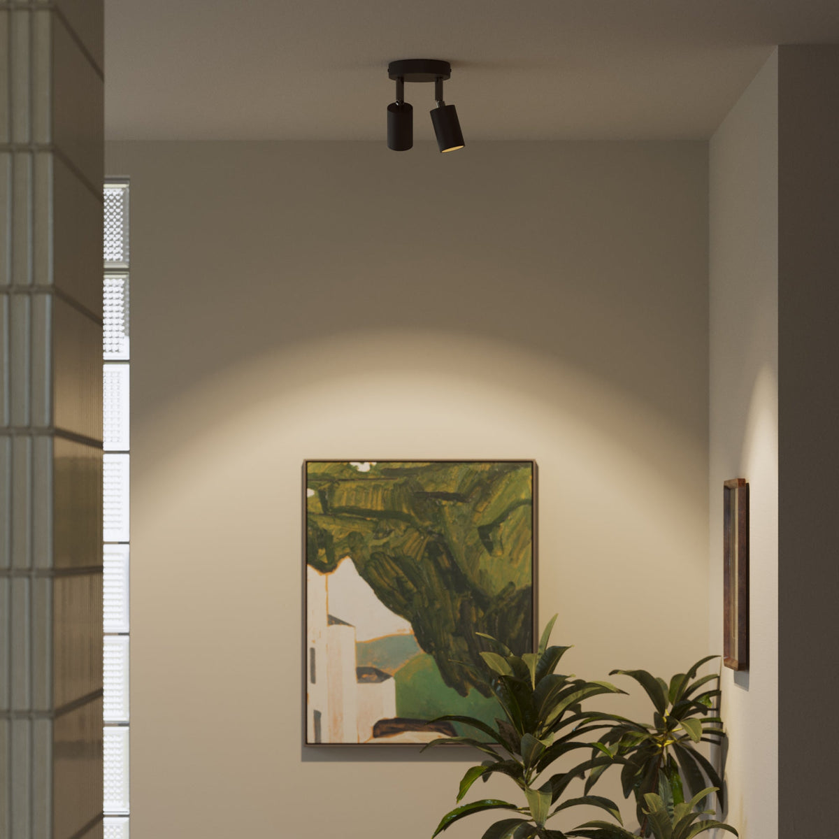 Lampada da parete o soffitto con 2 faretti GU10 Bispot orientabili - Nero