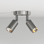 Lampada da parete o soffitto con 2 faretti GU10 Bispot orientabili - Titanio satinato