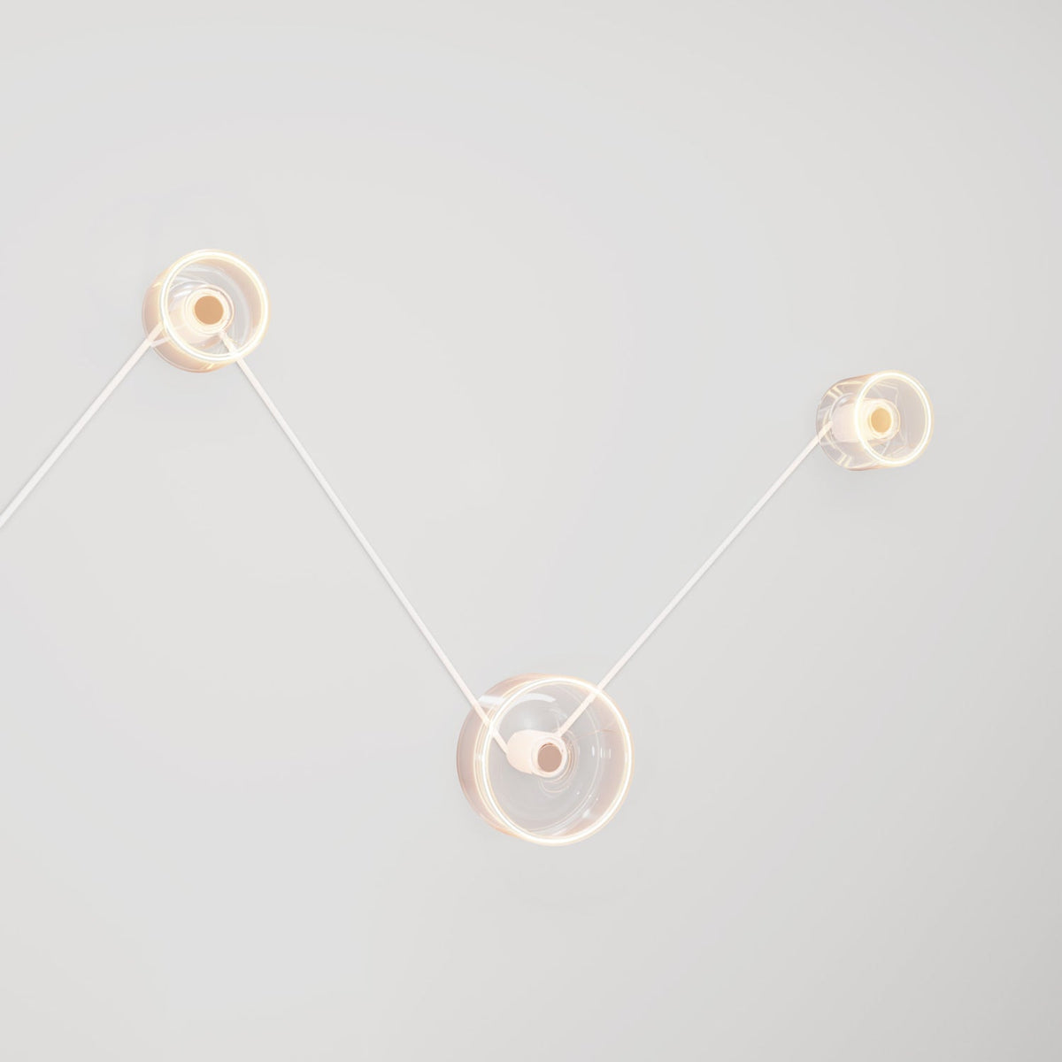 Lampada da parete Spostaluce con 3 lampadine Ghost e cavo bianco