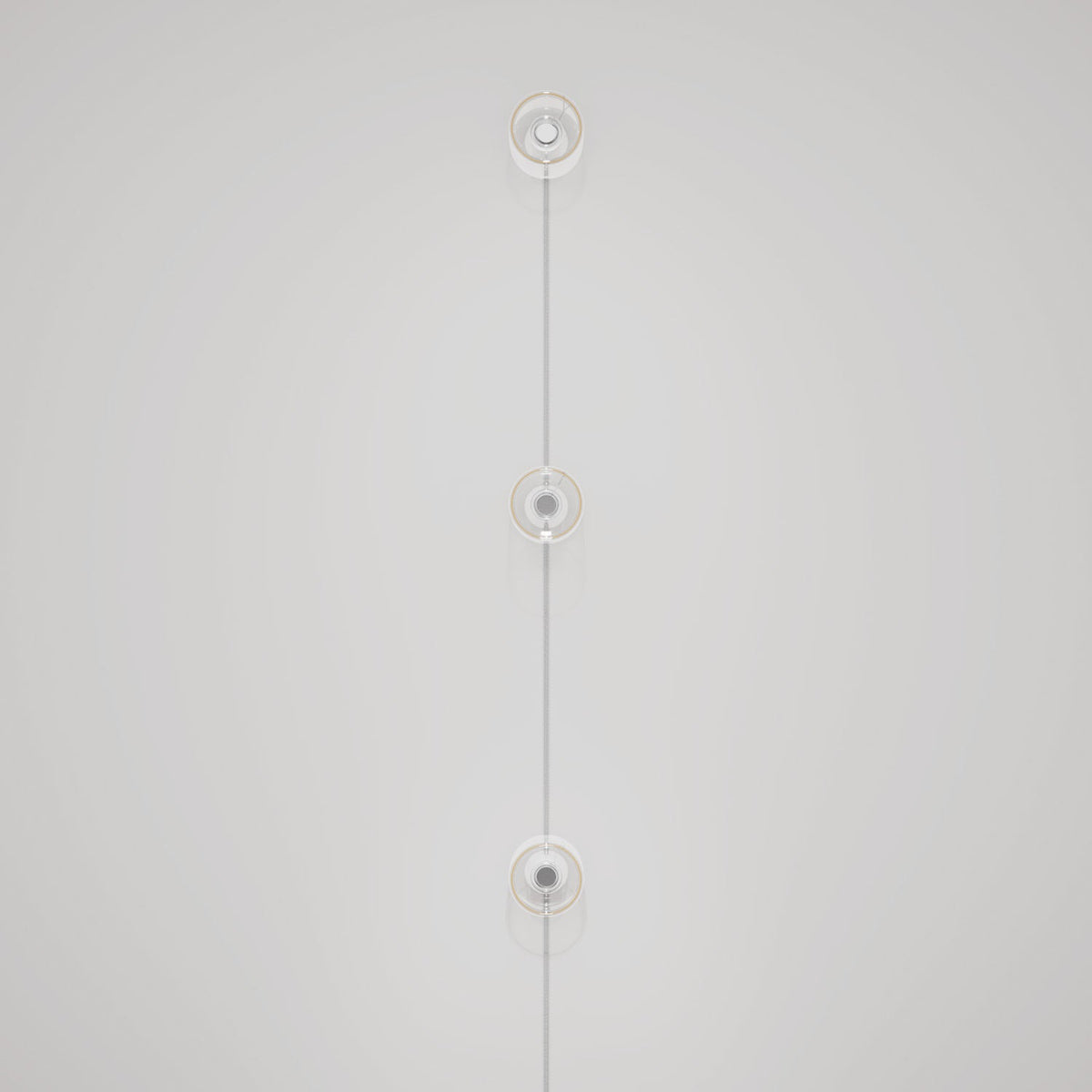 Lampada da parete Spostaluce con spina, 3 lampadine Ghost e cavo grigio melange