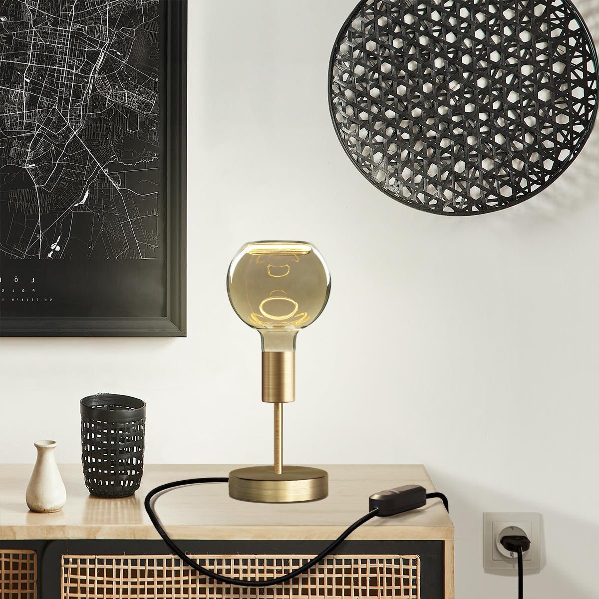 Lampada da tavolo Alzaluce Globo Ghost in metallo - Bronzo satinato Dimmer