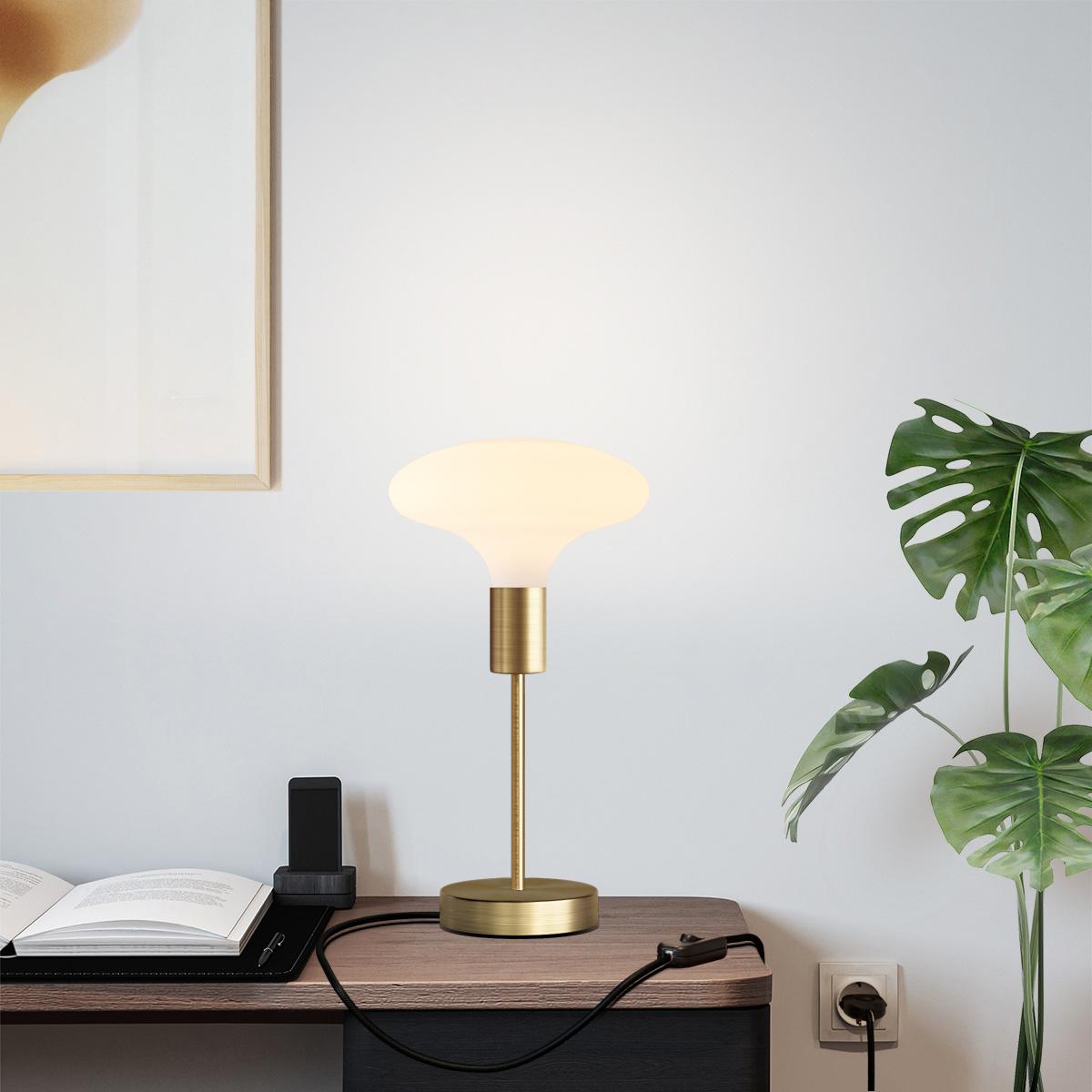 Lampada da tavolo Alzaluce Idra in metallo - Bronzo satinato Interruttore